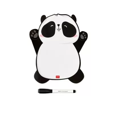 Quadro branco forma panda com caneta marcador preta