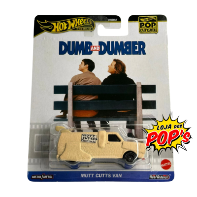 Miniatura Hot Wheels Mutt Cutts Van Dumb and Dumber bege na embalagem