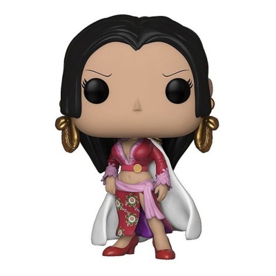 Figura Funko Pop com roupa rosa e branca e brincos dourados