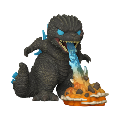 Figura colecionável de Godzilla a cuspir fogo colorido