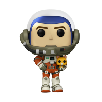 Figura colecionável tipo Funko Pop do personagem Buzz Lightyear com fato espacial e capacete