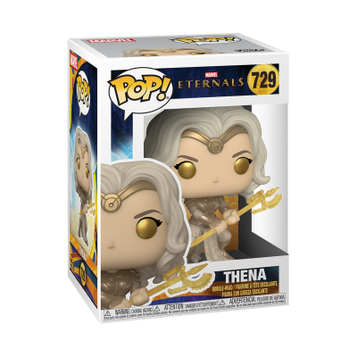 Figura POP! Marvel Eternals Thena nº 729 em caixa transparente