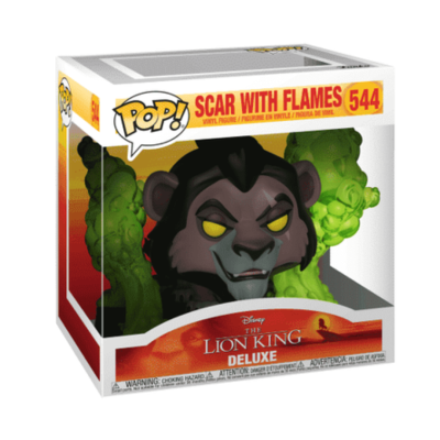 Figura Funko Pop! Scar with Flames da Disney The Lion King Deluxe na caixa