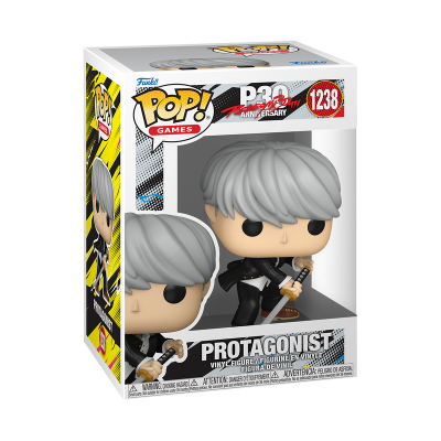 Figura Funko Pop de vinil Persona 5 Royal com cabelo cinzento e roupa preta