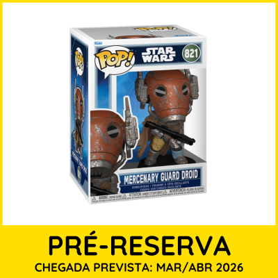 Figura POP! Mercenary Guard Droid Star Wars em caixa com texto de pré-reserva