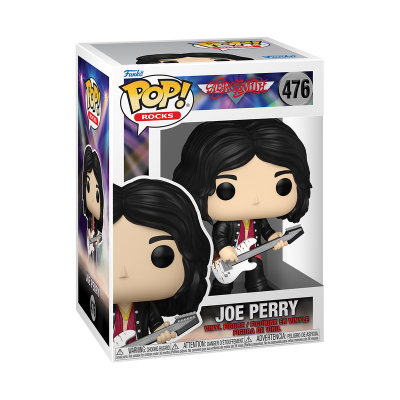 Figura Funko Pop! Rocks de Joe Perry com guitarra numa caixa