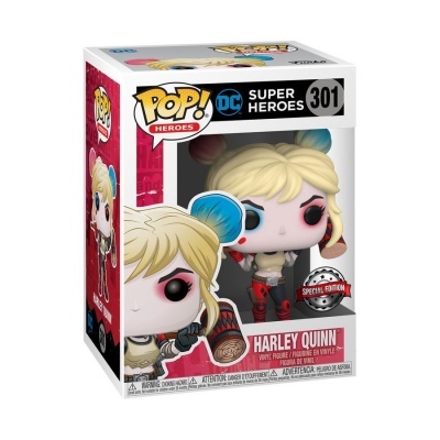Figura Funko Pop Harley Quinn da DC Super Heroes na caixa