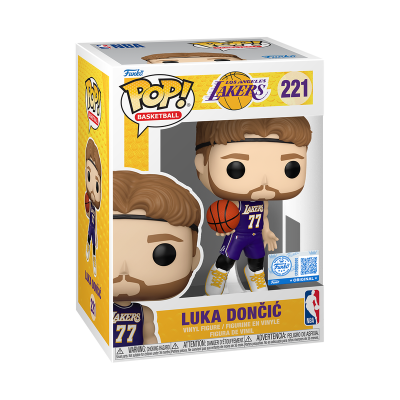 Funko Pop! Basketball de Luka Dončić dos Los Angeles Lakers na caixa