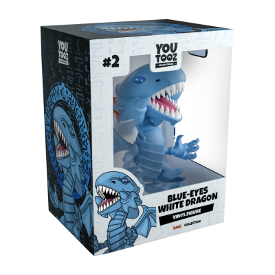 Figura de vinil Blue-Eyes White Dragon dentro de caixa Youtooz