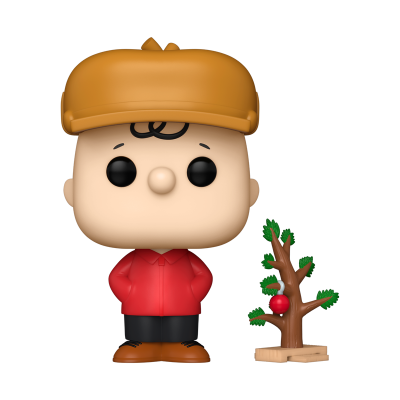 Figura Funko Pop de Charlie Brown e pequena árvore de Natal