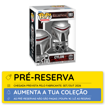 Funko Pop! metálico Cylon Battlestar Galactica na embalagem branca