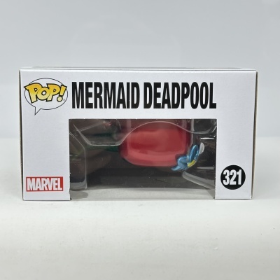 Caixa Funko Pop Mermaid Deadpool com figura de vinil visível