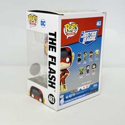 Embalagem da figura Funko Pop! Heroes The Flash da Liga da Justiça