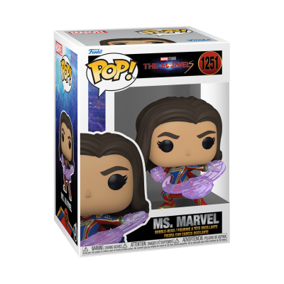Boneco Funko Pop! Ms. Marvel nº 1251 com efeitos de energia roxa