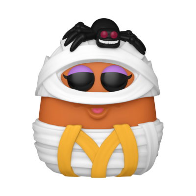 Figura Funko Pop personagem mumificado com aranha preta