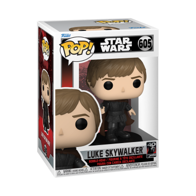 Figura POP! de Luke Skywalker Star Wars número 605 em embalagem