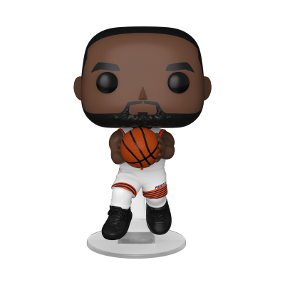Figura Funko Pop de jogador de basquete com bola e fato branco