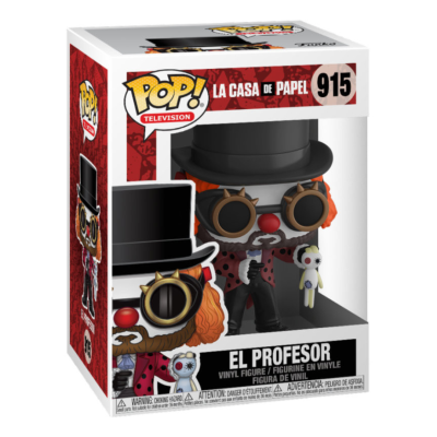Figura de vinil El Profesor da La Casa de Papel com chapéu e óculos na caixa