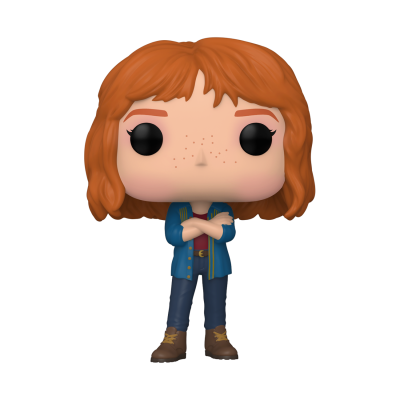 Figura Funko Pop de personagem com cabelo ruivo, casaco azul e botas castanhas