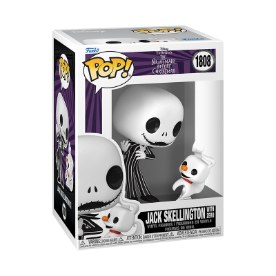 Figura de vinil Funko Pop! Jack Skellington com Zero numa caixa