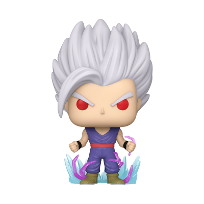 Figura de vinil com cabelo branco e olhos vermelhos