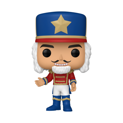 Figura colecionável Funko Pop vestida de uniforme militar com chapéu azul e estrela dourada