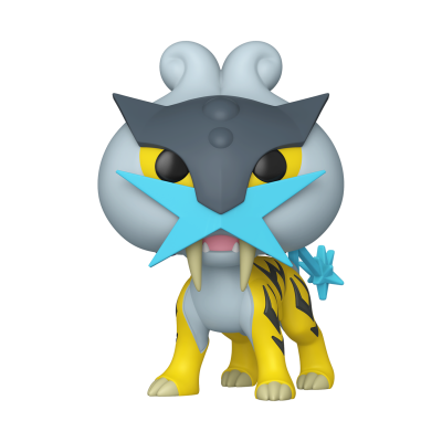 Figura Funko Pop do Pokémon Raikou com cores amarelo, cinza e azul