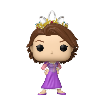 Funko Pop com vestido roxo e tiara dourada