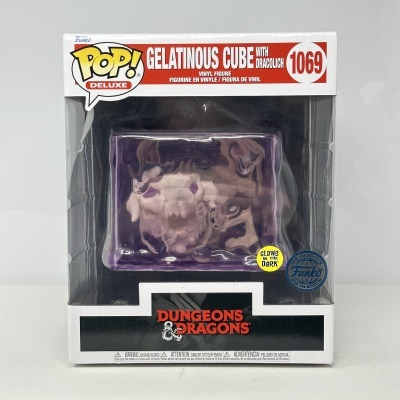 Figura Funko POP! Deluxe Gelatinous Cube with Dracolich número 1069 na sua caixa com logo Dungeons & Dragons