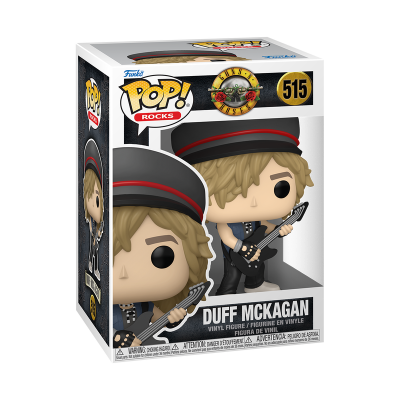 Boneco Funko Pop! Duff McKagan com guitarra dentro da caixa