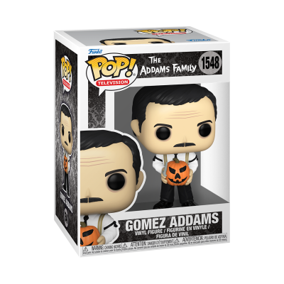 Figura de vinil Pop! de Gomez Addams com lanterna de abóbora na embalagem