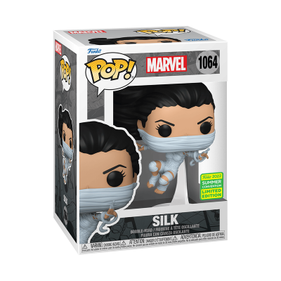 Figura colecionável Pop! Marvel Silk embalagem