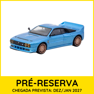Miniatura de carro desportivo azul metálico com spoiler traseiro