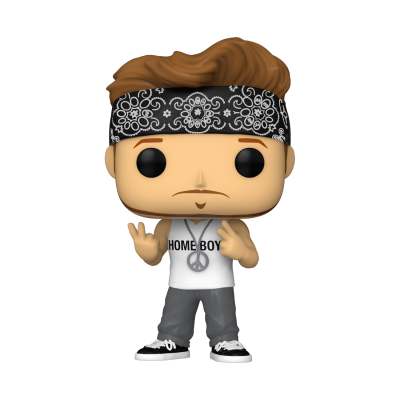 Figura Funko Pop de homem com bandana preta, camiseta branca 'HOME BOY' e calças cinzentas