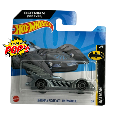 Carro de brinquedo Hot Wheels Batmobile Batman Forever cinza escuro em embalagem