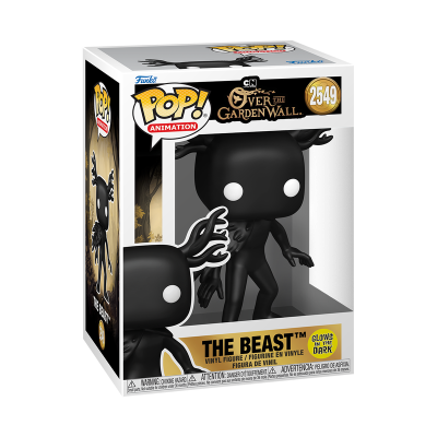Caixa Funko Pop! The Beast Over the Garden Wall figura vinil preta olhos brancos
