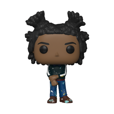 Funko Pop com cabelo afro e roupa azul e castanha