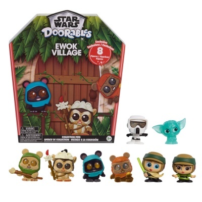 Embalagem Star Wars Doorables Ewok Village com 8 figuras colecionáveis