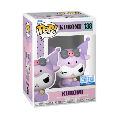 Funko Pop Kuromi 138 figura vinyl numa caixa com janela transparente