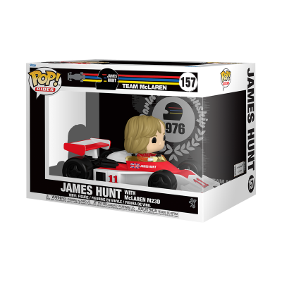 Figura Pop! Rides James Hunt com carro McLaren M23D na embalagem