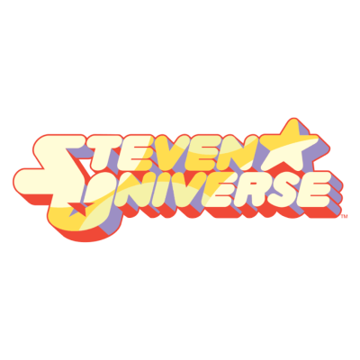 Logótipo Steven Universe com letras amarelas e estrela amarela