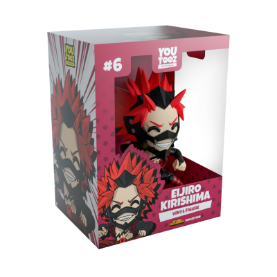 Figura de vinil Eijiro Kirishima numa caixa rosa YouTooz