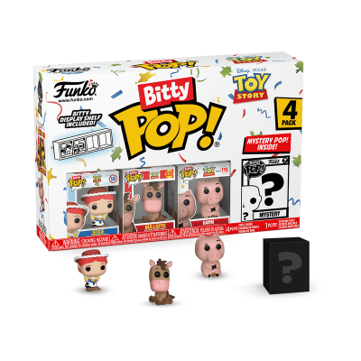Pack de 4 figuras Funko Pop Bitty Toy Story com caixa e personagem misteriosa