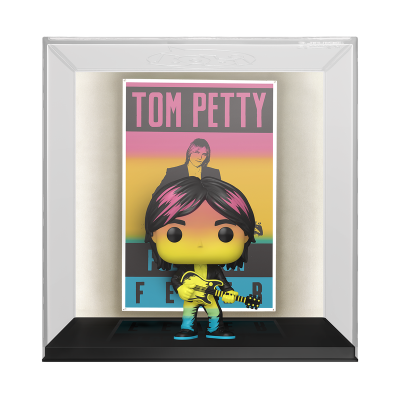 Figura colecionável Funko Pop de Tom Petty com guitarra amarela em caixa transparente