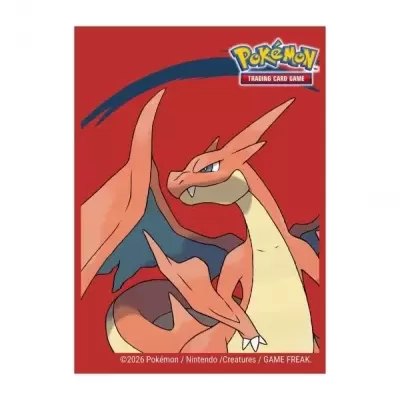 Carta de jogo Pokémon com Charizard em fundo vermelho