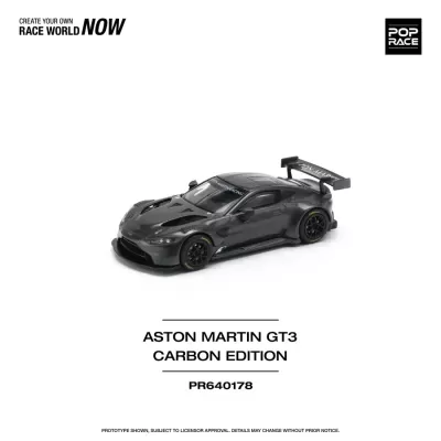 Miniatura do carro Aston Martin GT3 Carbon Edition preto com textura de carbono