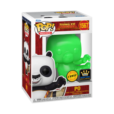 Figura Funko Pop! Po de Kung Fu Panda vinil na caixa com etiquetas Chase Edition e Specialty Shops Exclusive