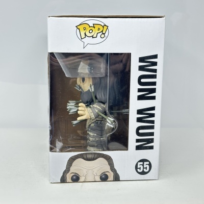 Figura POP! Wun Wun com setas na embalagem branca