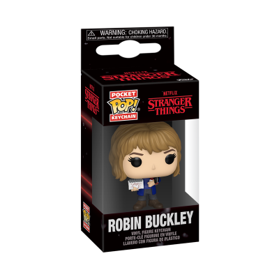 Figura Funko Pop! chaveiro Robin Buckley Stranger Things em caixa