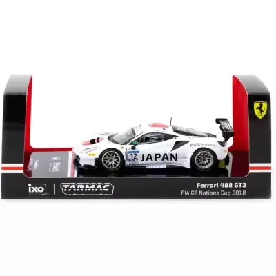 Miniatura Ferrari 488 GT3 FIA GT Nations Cup 2018 em embalagem